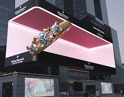 Anamorphic 3d billboard diamond ring ad