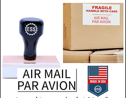 Air Mail Par Avion Rubber Stamp