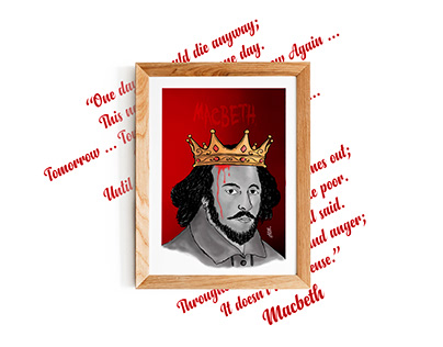 William Shakespeare and macbeth poster desing