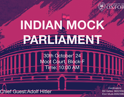 Mock parliament event poster
