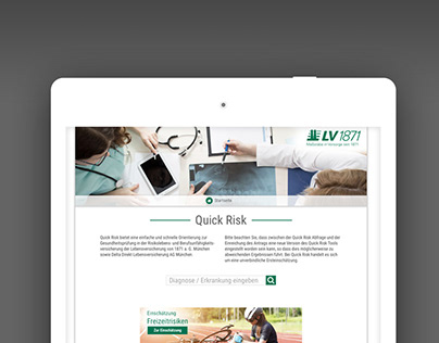 UI, UX, Screendesign der Webapp Quick Risk - LV 1871