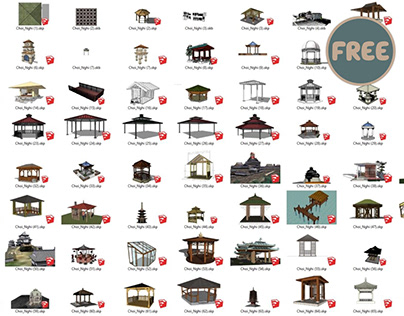 6305. Free Sketchup Chòi Nghỉ Rest Hut Models Download