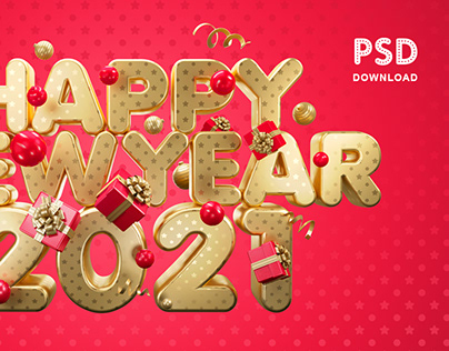 Happy New Year 2021/ 4000×2500 pixels / PSD