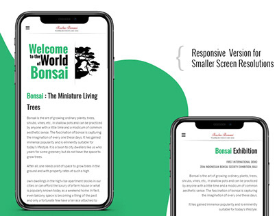 personal bonsai blog mobile desktop ui