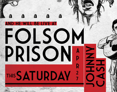 Poster - Johnny Cash // Live at Folsom Prison