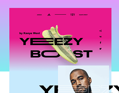 Landing page for Yeezy Boost brand