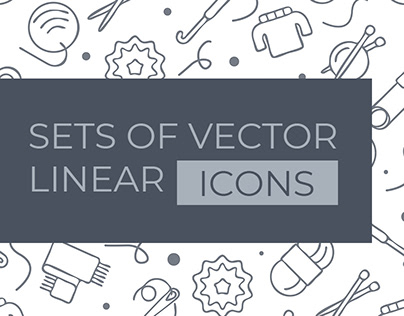 3 sets of vector linear icons