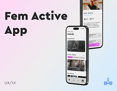 Fem Active - sports app for women UX/UI