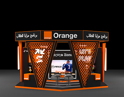 Orange booth for colleges