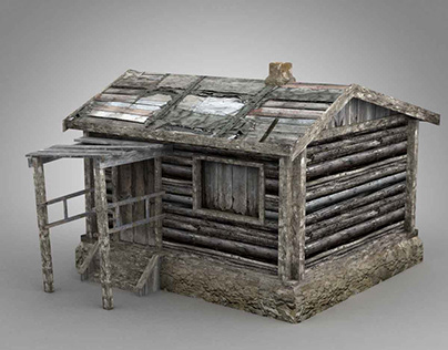 wooden houses 3d modeling