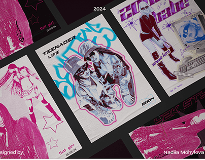 Project thumbnail - Poster series Y2K style design