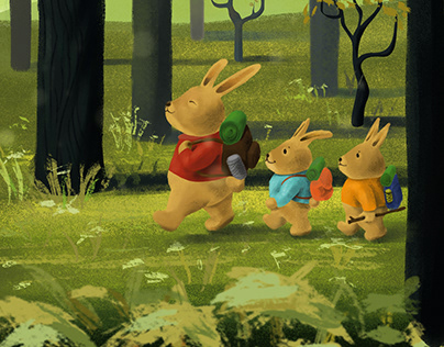 Tavşan ailesi kampa gidiyor /Rabbit family goes camping