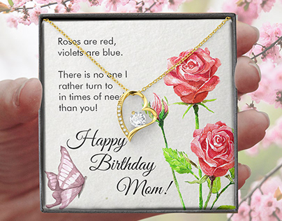 Roses are Red Violets are Blue Birthday Mom Card