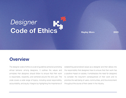 Designer Code of Ethics