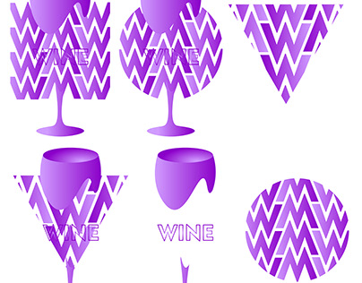 abstract logo of wine from glass elements