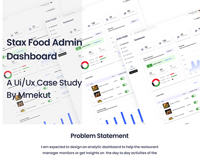 case study of stax food restaurant admin dashboard