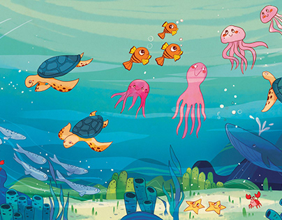 Sea book illustration