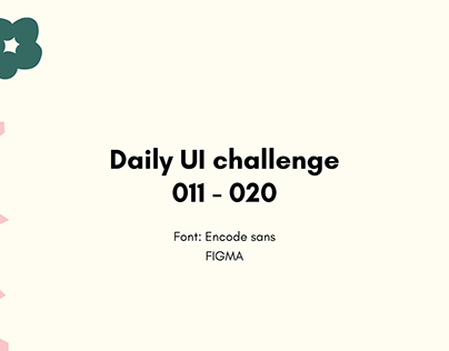 Daily UI Challenge 011 - 020