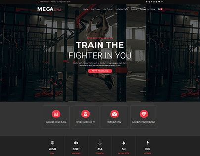 Fitness Landing Page Website by using Wordpress