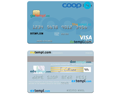 Estonia Coop Pank visa debit card