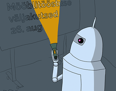 A robot with a flashlight