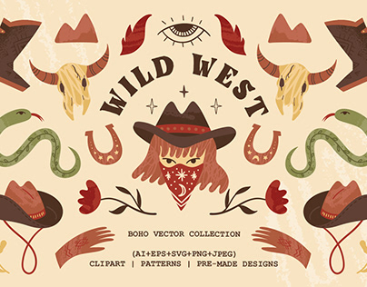 Wild West | Clipart + Patterns