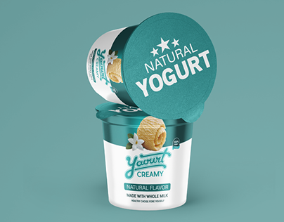 Yogurt Vanilla Packaging Design | تصميم ملصق ياغورت