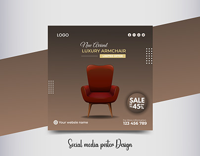 Elegant Luxury Chair Social Media Poster Design