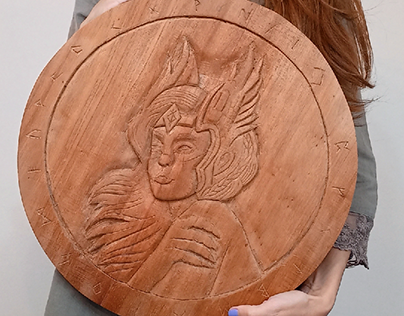 wood carving valkyria