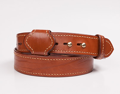 Leather belt without buckle