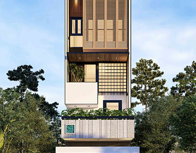 Thiết kế nhà phố 5 tầng Anh Chiến – Đà Nẵng