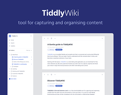 TiddlyWiki - WebApp Redesign Concept
