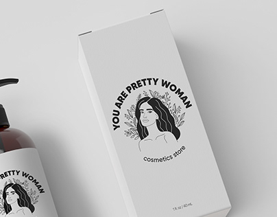 Logo for cosmetics store "You are pretty woman"