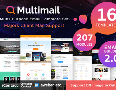 Multimail | Responsive Email Template with Template bui