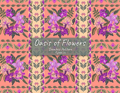 Oasis of Flowers (seamless pattern)