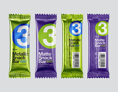 8 Snack Bars PSD Mockups