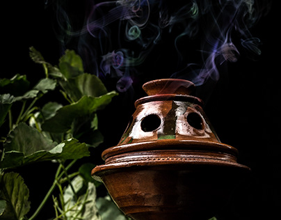 The censer of a colorful smoke