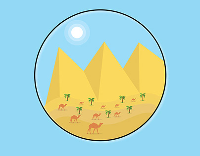 Icon Egypt Landscape Concept illustration
