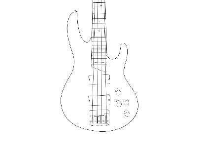 Line art of Bass Guitar