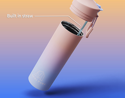 Water bottle 3d modeling and animation