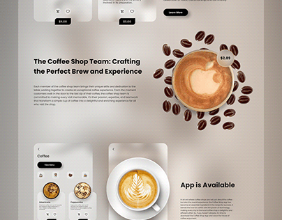 Coffee Shop Glass morphic Landing Page Design