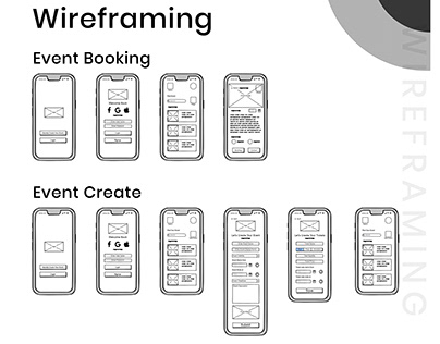 Event Management Mobile App Wireframing