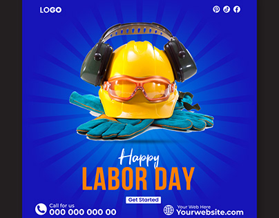 Happy Labor day social media post