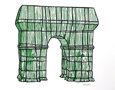 Linogravure Arc de Triomphe Wrapped - Pressing Matters