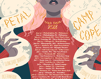 Petal & Camp Cope 2018 USA Tour Poster