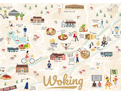 Woking Illustrated Map