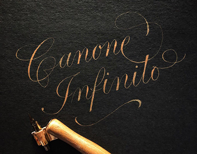 Canone Infinito - Gold ink calligraphy