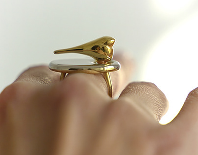 Golden Bird Ring For Woman, Minimalist Jewelry