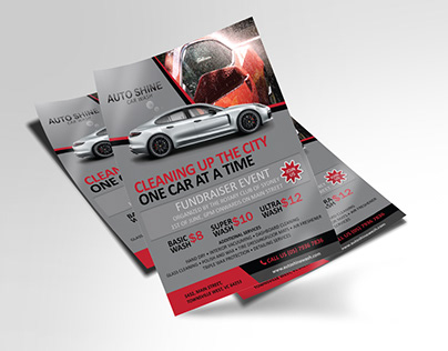 Single Page Flyer Design | Auto Shine Car Wash