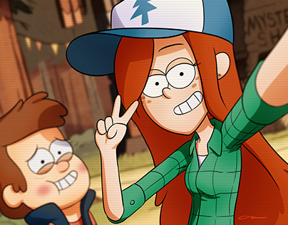 Trying on Dipper's Hat